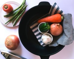 フライパンと野菜
