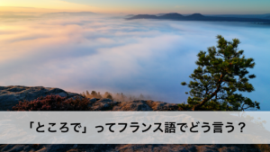 Vol.184　話題を変える一言、「ところで」ってフランス語でどう言う？　楽しく学ぶフランス語　