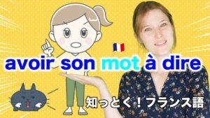 Vol.499　フランス語表現「avoir son mot à dire」の意味と使い方　楽しく学ぶフランス語